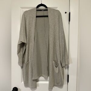 Women's Tan/Gray Open Front Cardigan Sweater